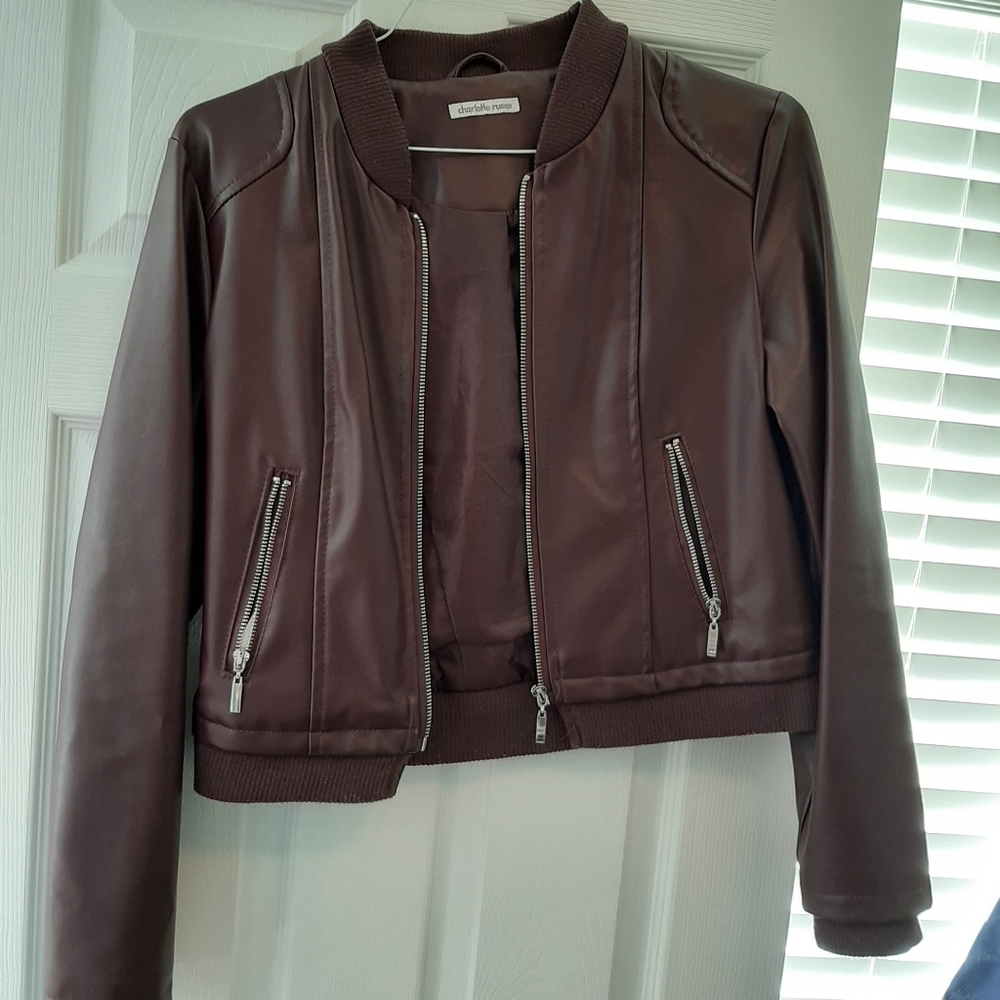 Maroon leather jacket